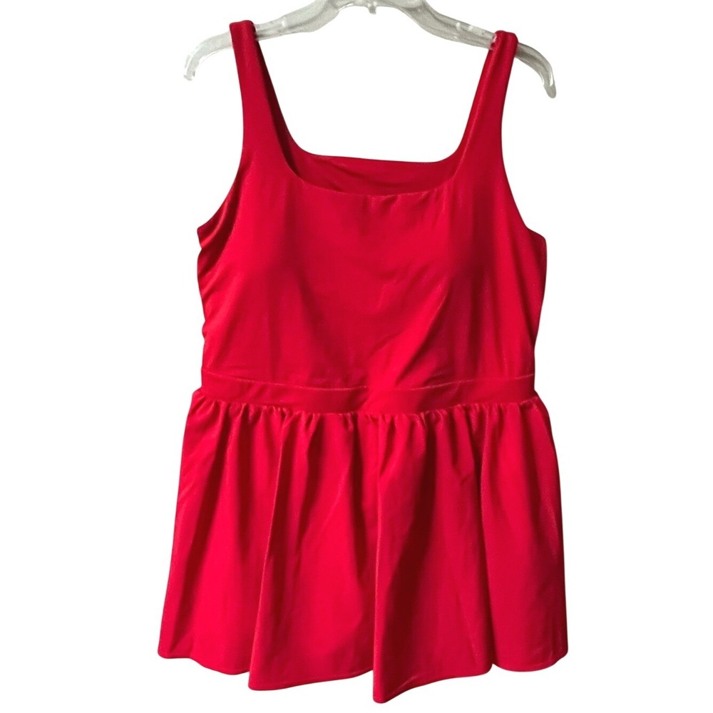 JoyLab Red Active Tank Mini Dress Skort Womens XL Built In Shorts Pockets NWOT